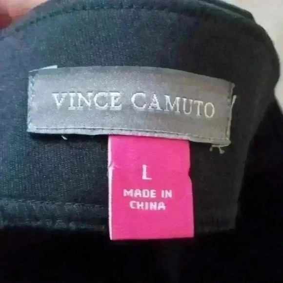 *** NWT*** VINCE CAMUTO ESSENTIALS RICH BLACK GOLD ZIPPER SKIRT SIZE L - Picture 7 of 10